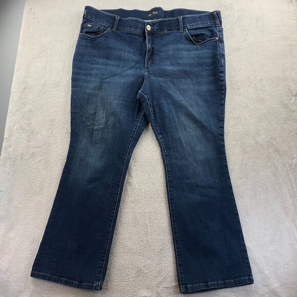 Lee Womens Jeans Plus Size 22W Petite Bootcut Mid Rise Flex Motion Denim Blue - Picture 14 of 15